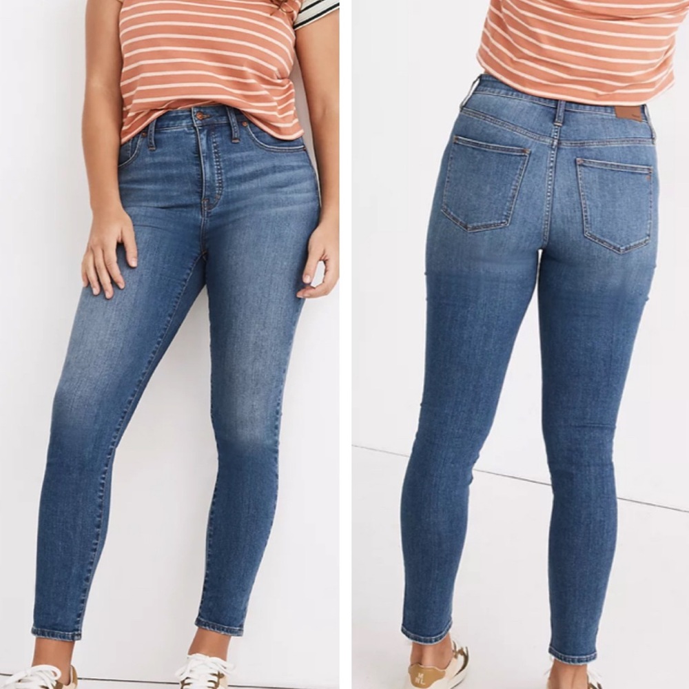 MADEWELL NWT CURVY HIGH RISE SKINNY CROP JEANS LANDER BLUE WASH 27